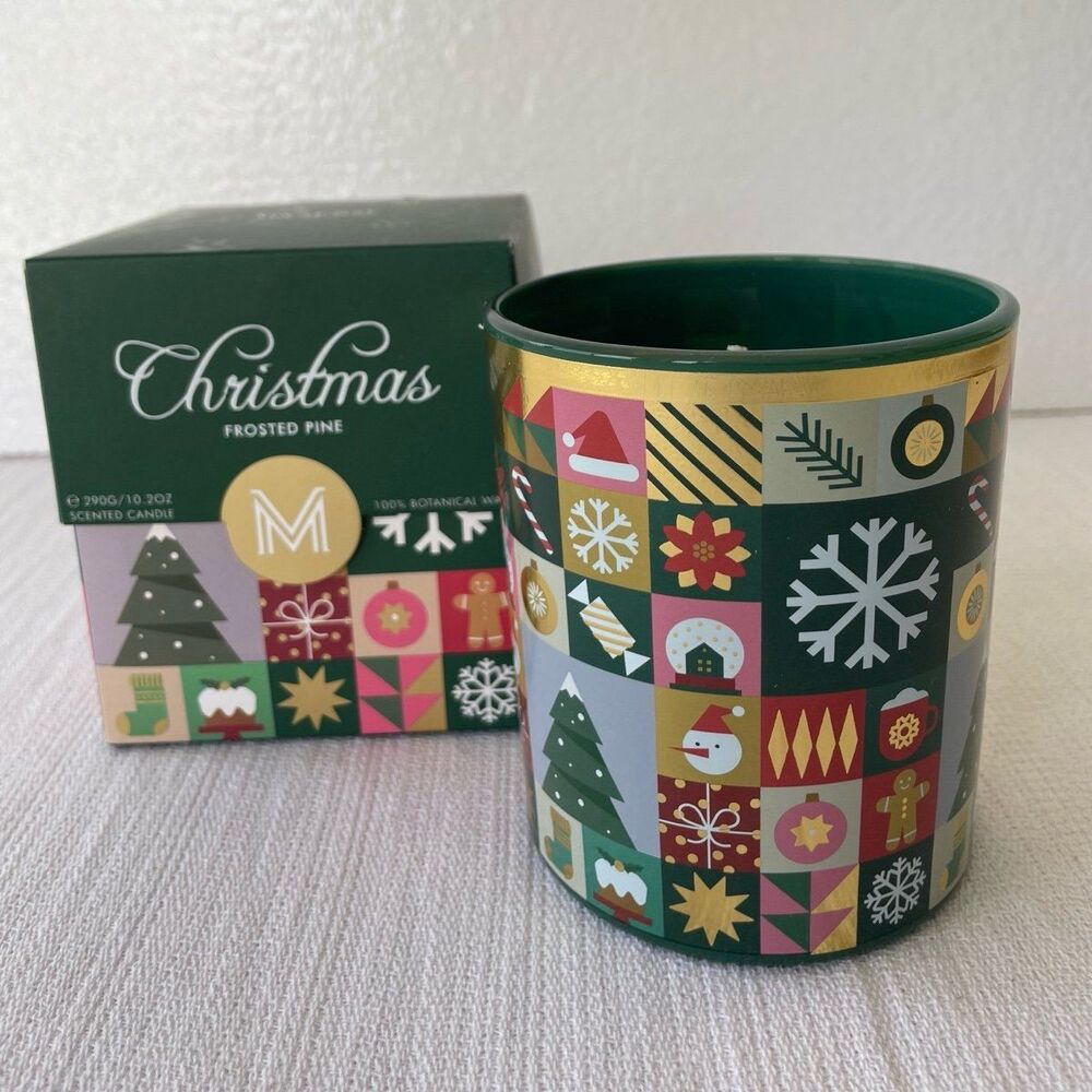 M&SENSE Christmas Collection Scented Candle Frosted Pine - New In Box